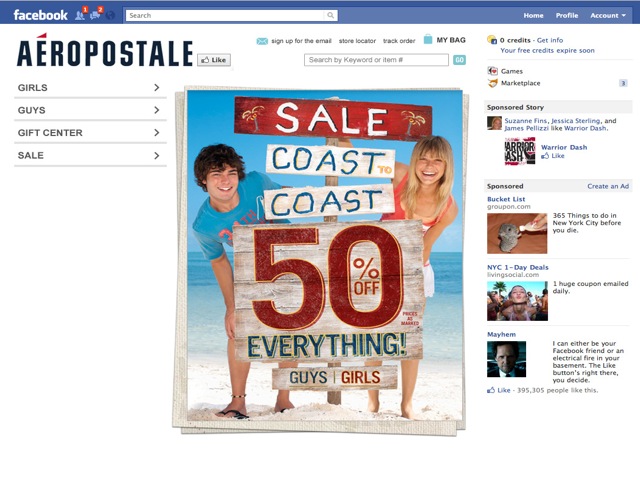 Aeropostale Facebook